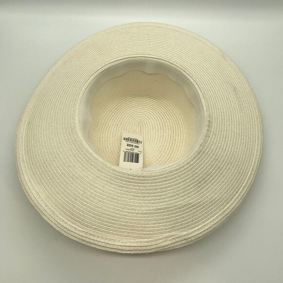 Charter Club Womens Wide Brim Braided Band Woven Floppy Sun Hat One Size Cream - Picture 8 of 11